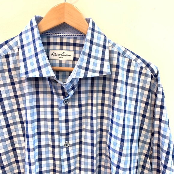 Robert Graham Other - Robert Graham Blue Plaids Dress Shirt 17.5